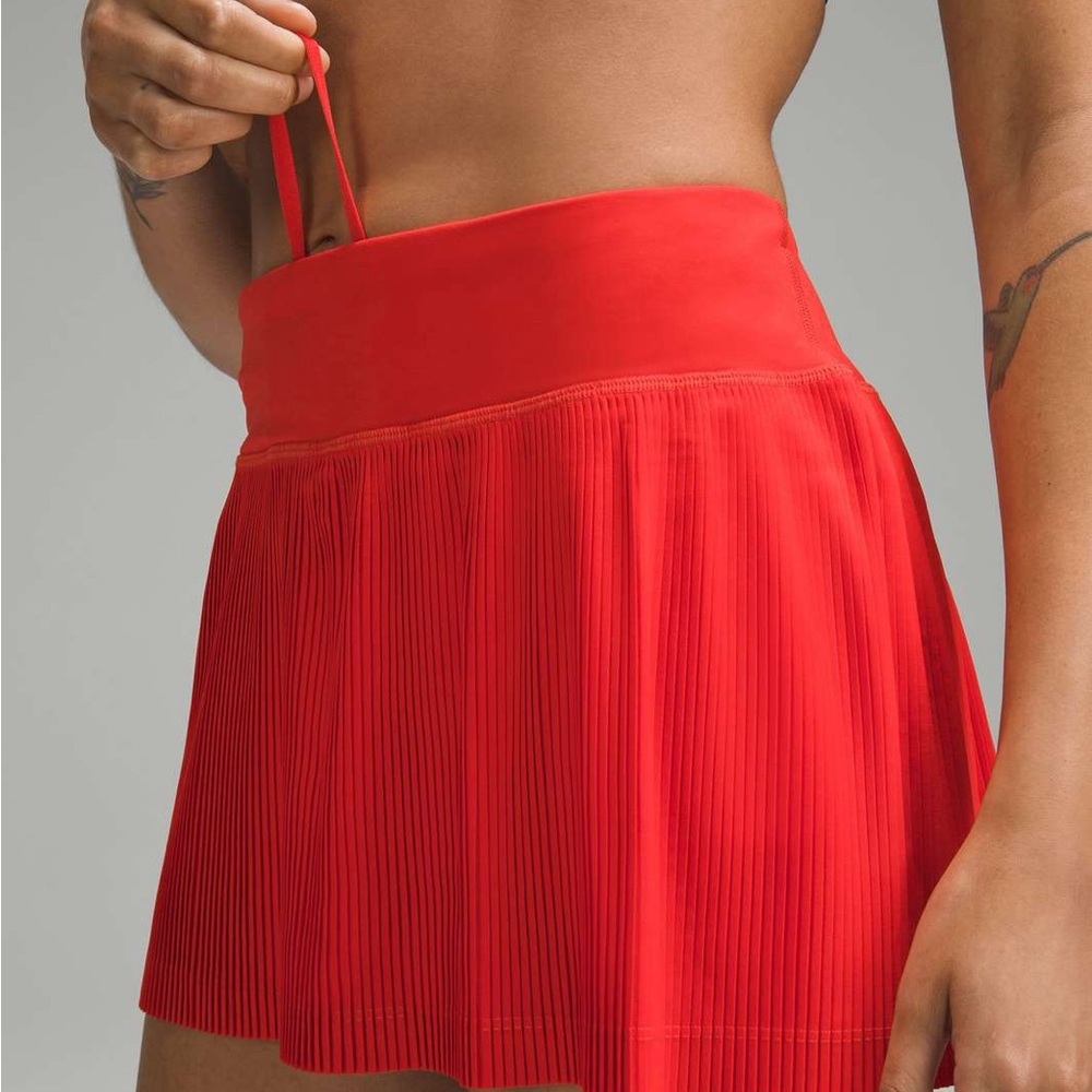 lululemon athletica Red Pleated Mini Skirt